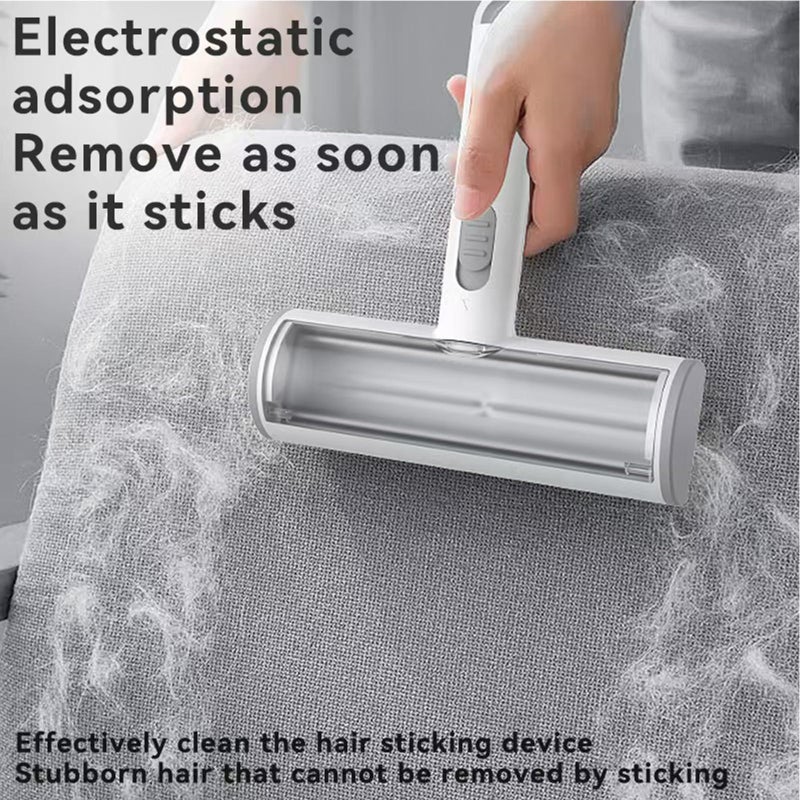 Rorodog Pet Hair Remover & Lint Roller- Remove Cat/Dog Hair from Car Interiors, Furniture, Couch, Carpet and Bedding - Reusable & Washable Animal Fur Removal Tool for Pet Owners (Gray & White) - Image 4
